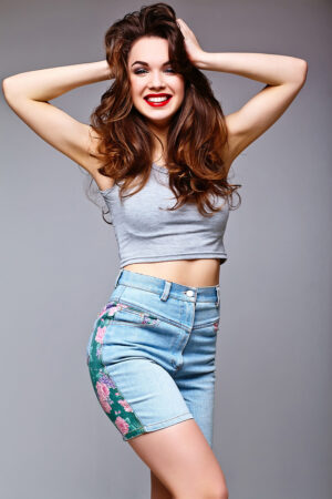 Yoke Waist Leather Miniskirt